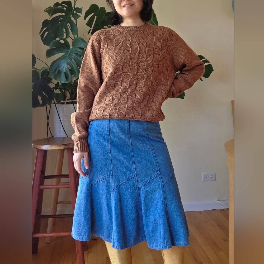 Weatherproof Brown Cable Knit Sweater Size S